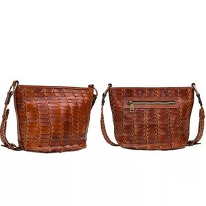 Patricia Nash Valbella Leather Woven Crossbody